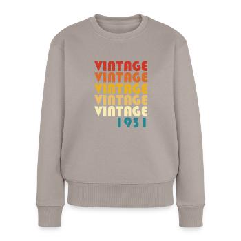 1931 VINTAGE - Frauen Premium Bio Pullover - Taupe - Vorne - Julia (174cm)