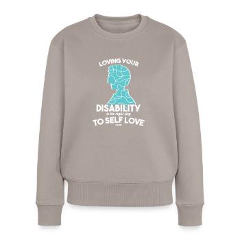 Autsimus Behinderung Asper Autist - Frauen Premium Bio Pullover - Taupe - Vorne - Julia (174cm)