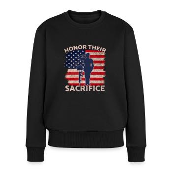 Journée des anciens combattants Vintage Memorial Day Freedom - Pull Premium bio Femme - noir - Devant - Julia (174cm)