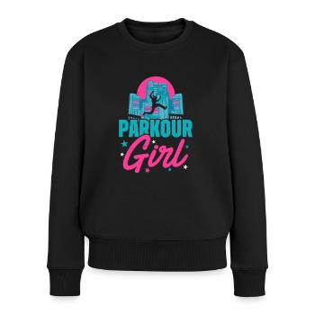 Parkour Design pour freerunner girls | Freerunning - Pull Premium bio Femme - noir - Devant - Julia (174cm)