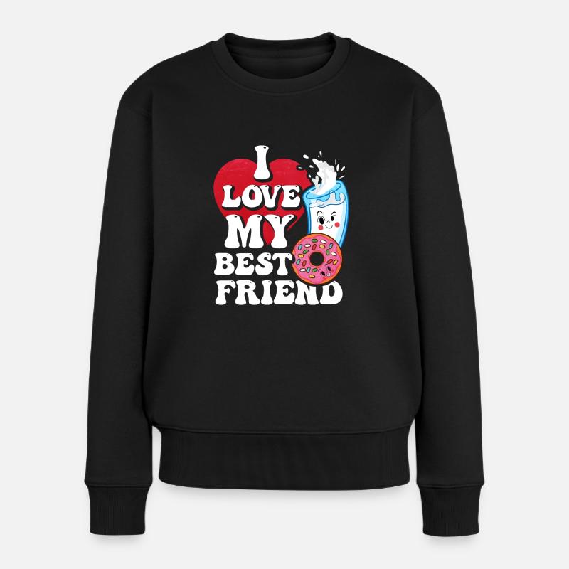 Milch-donut-geschenk - Frauen Premium Bio Pullover - Schwarz