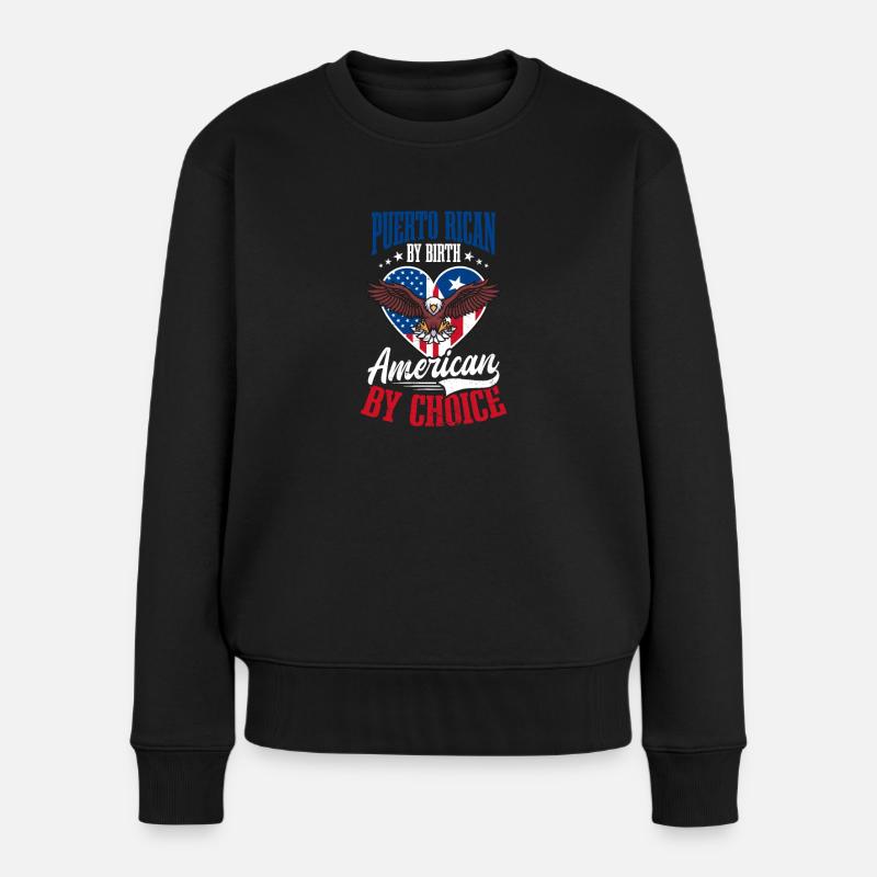 Traditioneller Puertoricaner von Geburt nach Wahl - Frauen Premium Bio Pullover - Schwarz
