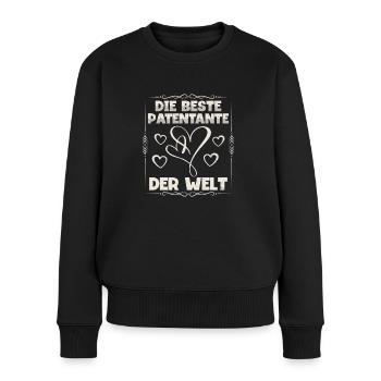 Die Beste Patentante der Welt Taufpatin - Frauen Premium Bio Pullover - Schwarz - Vorne - Julia (174cm)