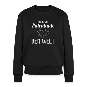 Die Beste Patentante der Welt Taufpatin - Frauen Premium Bio Pullover - Schwarz - Vorne - Julia (174cm)