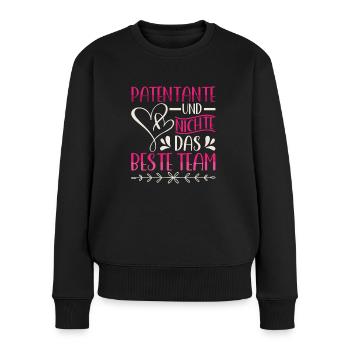 Patentante und Nichte Beste Team Taufpatin - Frauen Premium Bio Pullover - Schwarz - Vorne - Julia (174cm)
