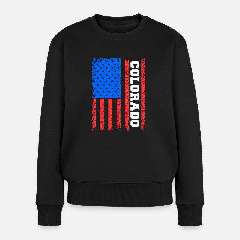 Colorado Usa flaggen geschenk - Frauen Premium Bio Pullover - Schwarz