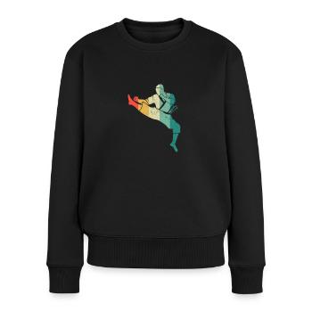 Karate Gürtel Silhouette Kampfsport Trainer Fan - Frauen Premium Bio Pullover - Schwarz - Vorne - Julia (174cm)