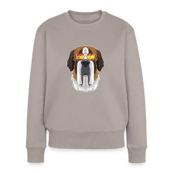 Saint Bernard I Spain Sunglasses I Spanish Flag - Frauen Premium Bio Pullover - Taupe - Vorne - Julia (174cm)
