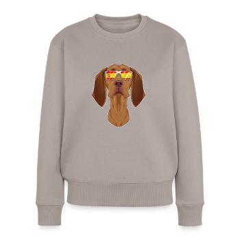 Vizsla I Spain Sunglasses I Spanish Flag - Frauen Premium Bio Pullover - Taupe - Vorne - Julia (174cm)