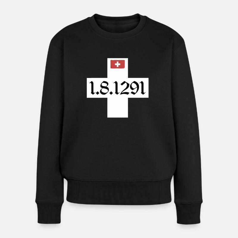 Schweiz T-shirt Geschenkidee - Frauen Premium Bio Pullover - Schwarz