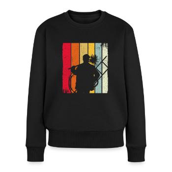 Schornsteinfeger Schornstein Retro Kaminfeger Gesc - Frauen Premium Bio Pullover - Schwarz - Vorne - Julia (174cm)