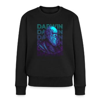 Charles Darwin Evolutionstheorie Retro Geschenk - Frauen Premium Bio Pullover - Schwarz - Vorne - Julia (174cm)