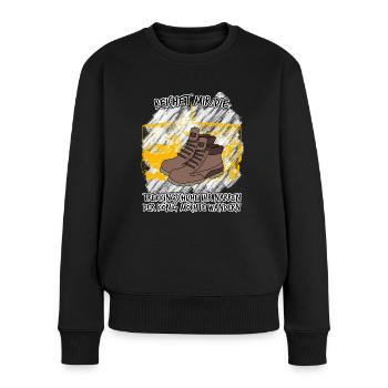 Harz Harzer Wandern Wanderschuhe Brocken - Frauen Premium Bio Pullover - Schwarz - Vorne - Julia (174cm)