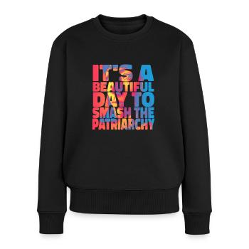 Smash La fille du Patriarcat - Pull Premium bio Femme - noir - Devant - Julia (174cm)