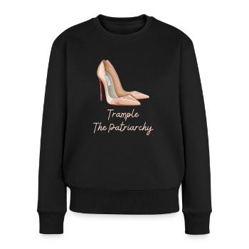 Trample Das Patriarchat-Zitat Sturzschuhmädchen - Frauen Premium Bio Pullover - Schwarz - Vorne - Julia (174cm)