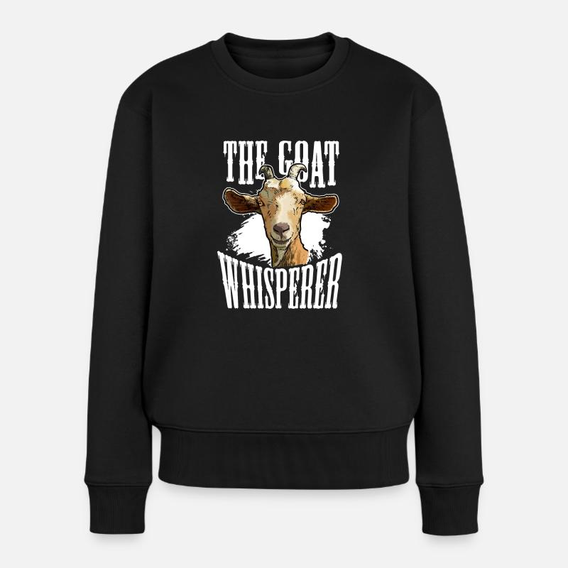Chèvre Whisperer Chèvre Chuchoteur Chèvre Ferme - Pull Premium bio Femme - noir