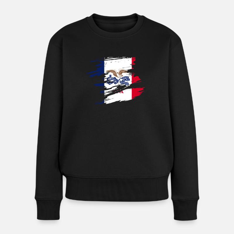 Iowa heimatstadt geschenk - Frauen Premium Bio Pullover - Schwarz