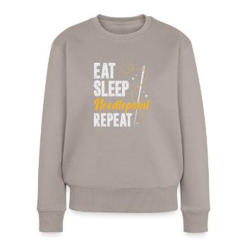 Needlepoint Broderie Broderie Stickerin Cadeau - Pull Premium bio Femme - taupe - Devant - Julia (174cm)
