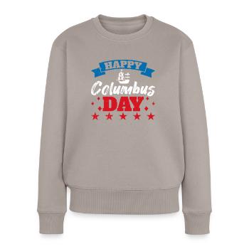 Christopher Columbus - Frauen Premium Bio Pullover - Taupe - Vorne - Julia (174cm)