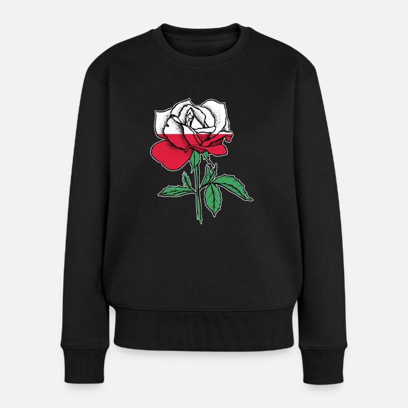 Drapeau Rose Polonais Drapeau Racines Cadeau - Pull Premium bio Femme - noir