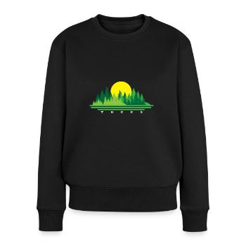 Baum - Frauen Premium Bio Pullover - Schwarz - Vorne - Julia (174cm)