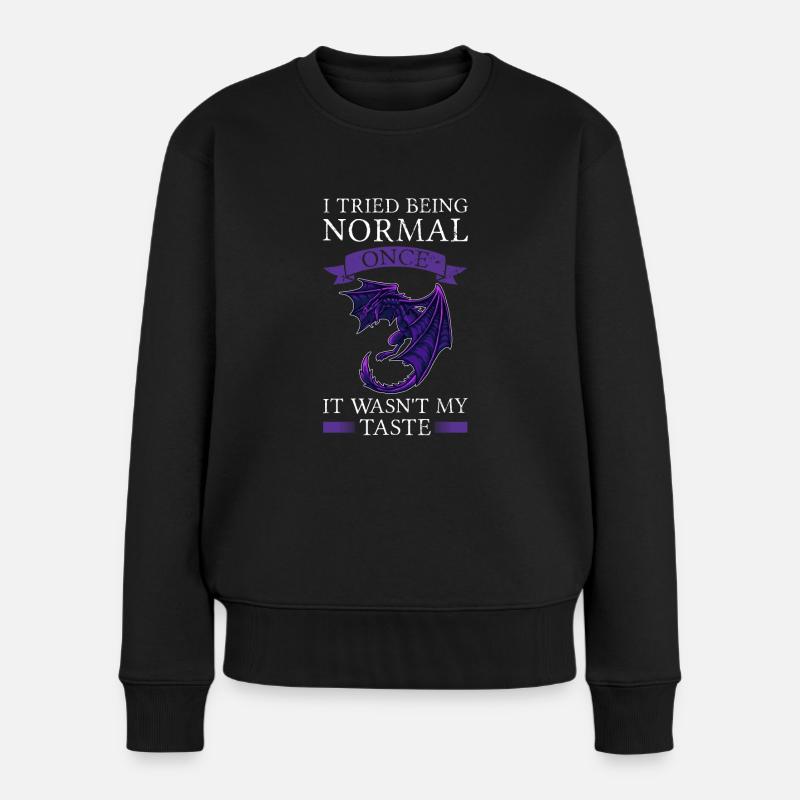 Drachen Drachen Fabelwesen Geschenk - Frauen Premium Bio Pullover - Schwarz