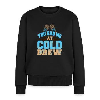 Vous m’avez eu à Cold Brew Funny Iced Coffee Lover - Pull Premium bio Femme - noir - Devant - Julia (174cm)