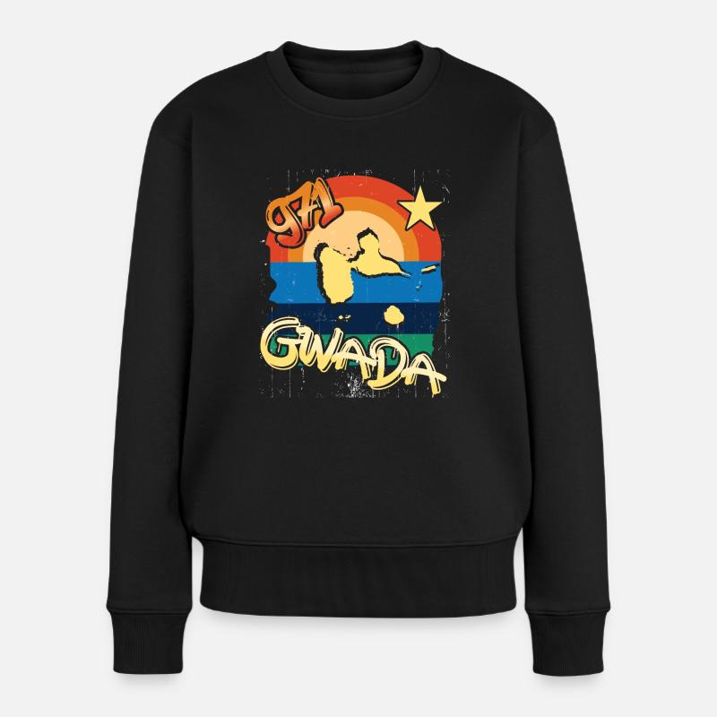 Schöne Souvenir-Geschenkidee guadeloupe gwada 971 - Frauen Premium Bio Pullover - Schwarz