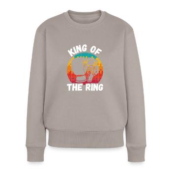 King Of the Ring - Drôle de boxe - Pull Premium bio Femme - taupe - Devant - Julia (174cm)