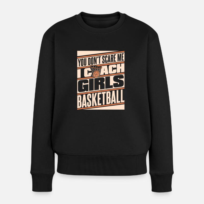 Basketballtrainer Basketball Trainer Coach - Frauen Premium Bio Pullover - Schwarz