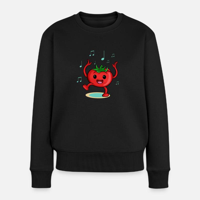 Lustiges Tomaten-Outfit - Frauen Premium Bio Pullover - Schwarz