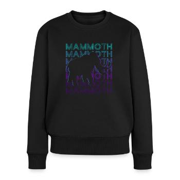 Mammut Elefant Retro - Frauen Premium Bio Pullover - Schwarz - Vorne - Julia (174cm)