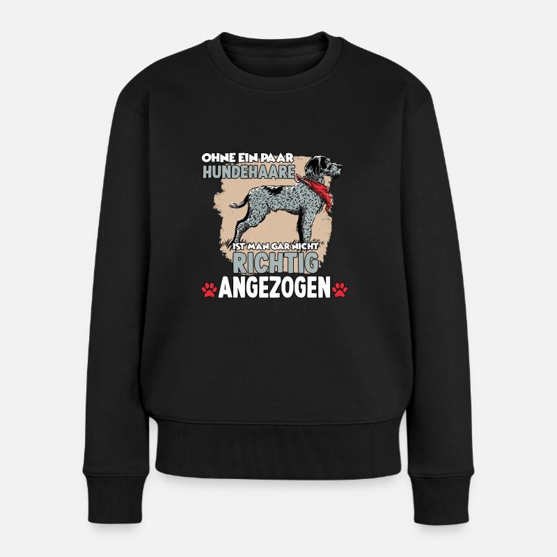 Hundehalter Training Deutsch Drahthaar Hundesport - Frauen Premium Bio Pullover - Schwarz