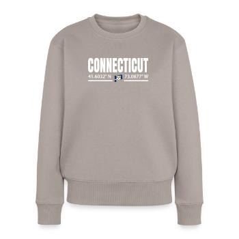 Connecticut reisen geschenk - Frauen Premium Bio Pullover - Taupe - Vorne - Julia (174cm)