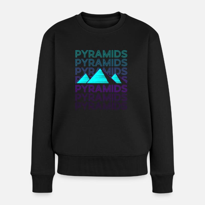 Pyramides Pyramide égyptienne Rétro - Pull Premium bio Femme - noir