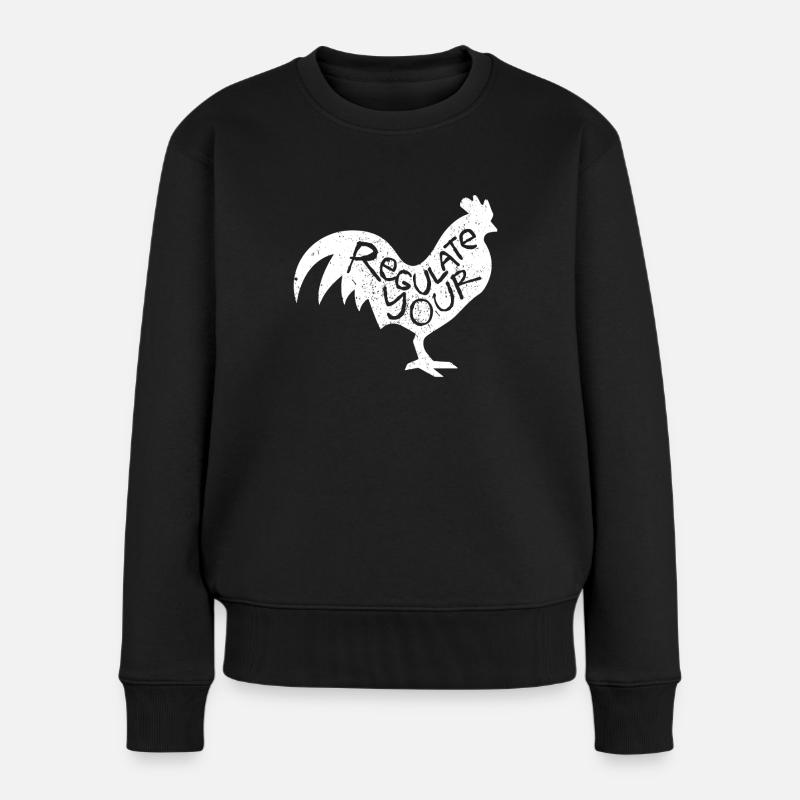 Reguler din pik - Premium økologisk sweatshirt til kvinder - sort