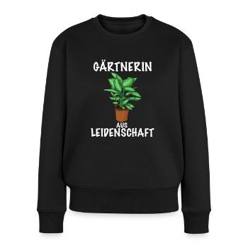 Gärtnerin aus Leidenschaft - Frauen Premium Bio Pullover - Schwarz - Vorne - Julia (174cm)