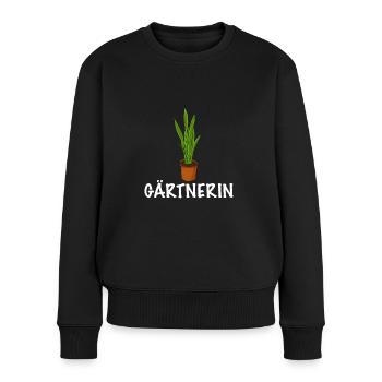 Gärtnerin Garten - Frauen Premium Bio Pullover - Schwarz - Vorne - Julia (174cm)