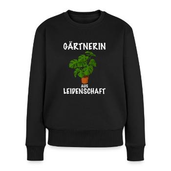 Gärtnerin Pflanze - Frauen Premium Bio Pullover - Schwarz - Vorne - Julia (174cm)