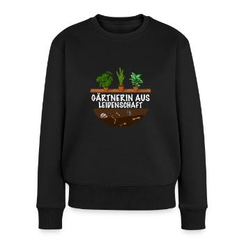 Gärtnerin aus Leidenschaft - Frauen Premium Bio Pullover - Schwarz - Vorne - Julia (174cm)