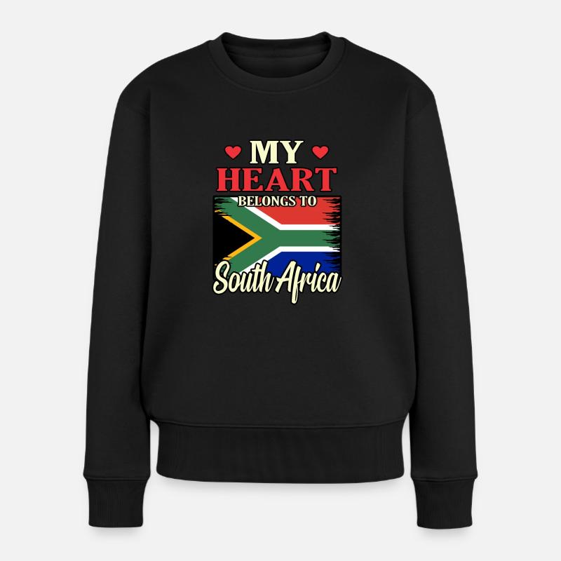 Südafrika - Frauen Premium Bio Pullover - Schwarz