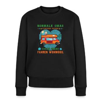 Cool Grandmom Drive Camper Camp Camping - Women's Premium Organic Jumper - black - Front - Julia (174cm)