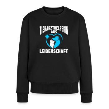 Tierarzthelferin aus Leidenschaft Veterinär TFA - Frauen Premium Bio Pullover - Schwarz - Vorne - Julia (174cm)