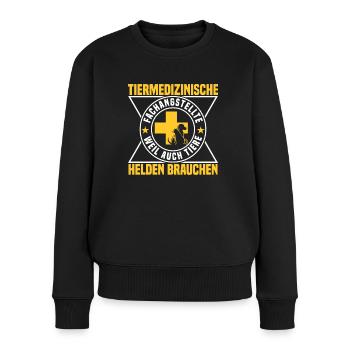 Tierarzthelferin Tiere Helden Veterinär TFA - Frauen Premium Bio Pullover - Schwarz - Vorne - Julia (174cm)