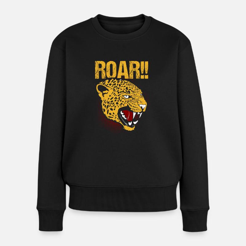 Gebrüll-Gepard - Frauen Premium Bio Pullover - Schwarz