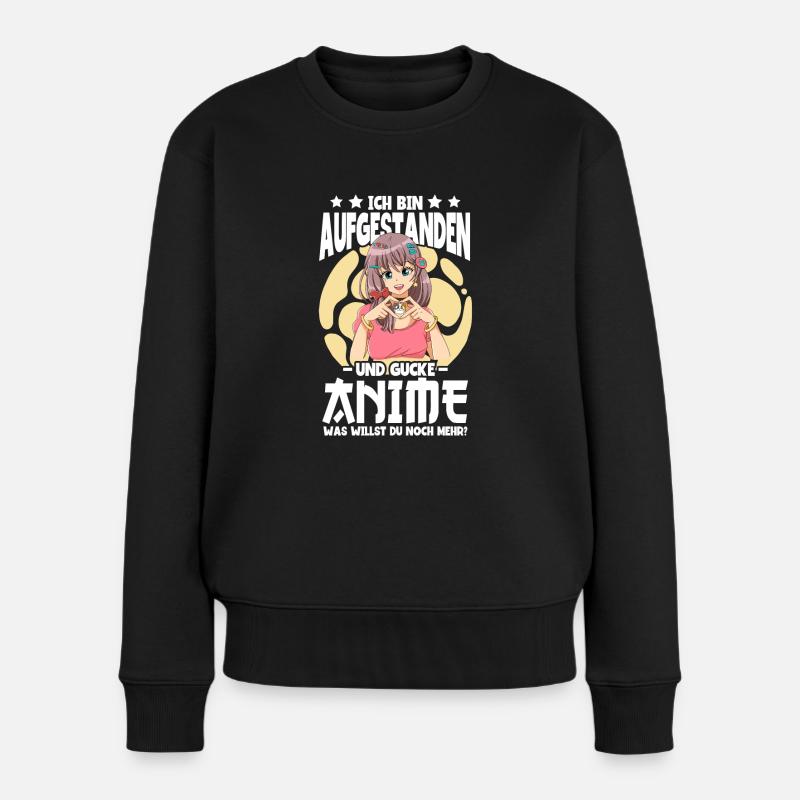 Anime Spruch Weeb Otaku - Frauen Premium Bio Pullover - Schwarz