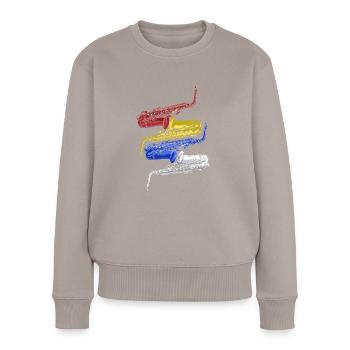 Saxophon Jazz - Frauen Premium Bio Pullover - Taupe - Vorne - Julia (174cm)