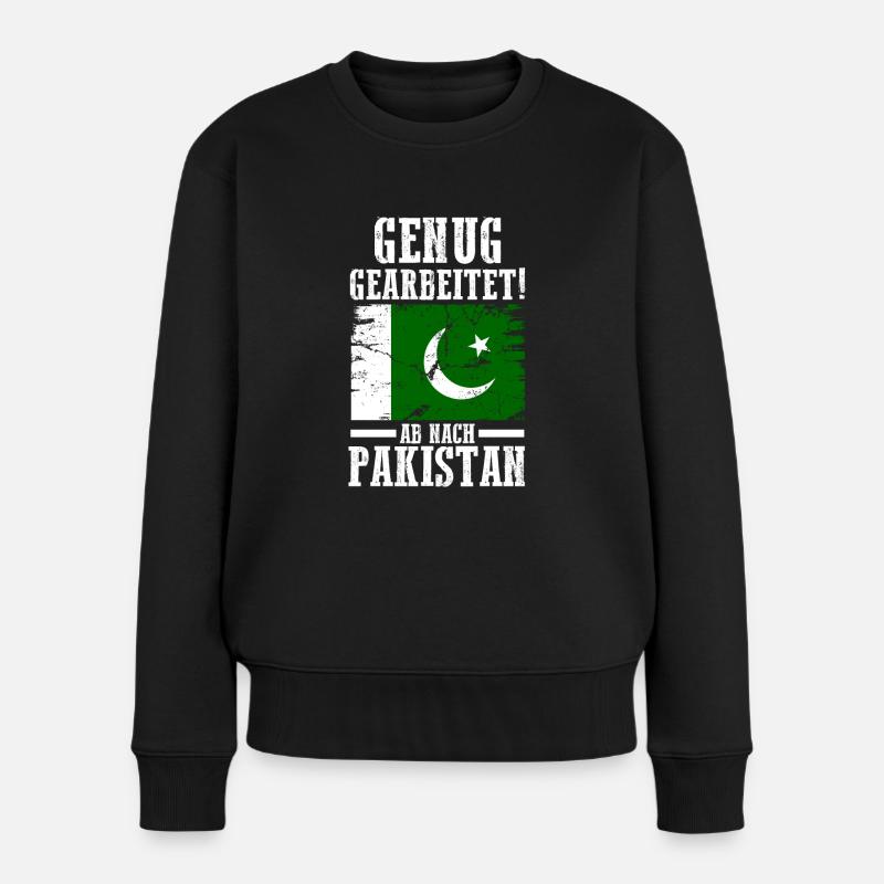 Urlaub Pakistaner Pakistan - Frauen Premium Bio Pullover - Schwarz