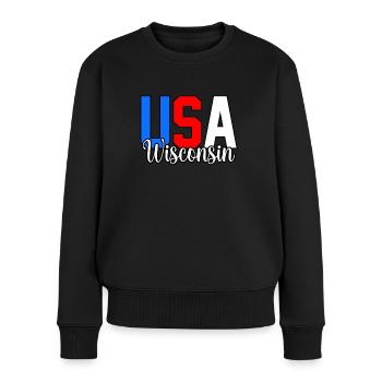 Usa Wisconsin Gift - Women's Premium Organic Jumper - black - Front - Julia (174cm)