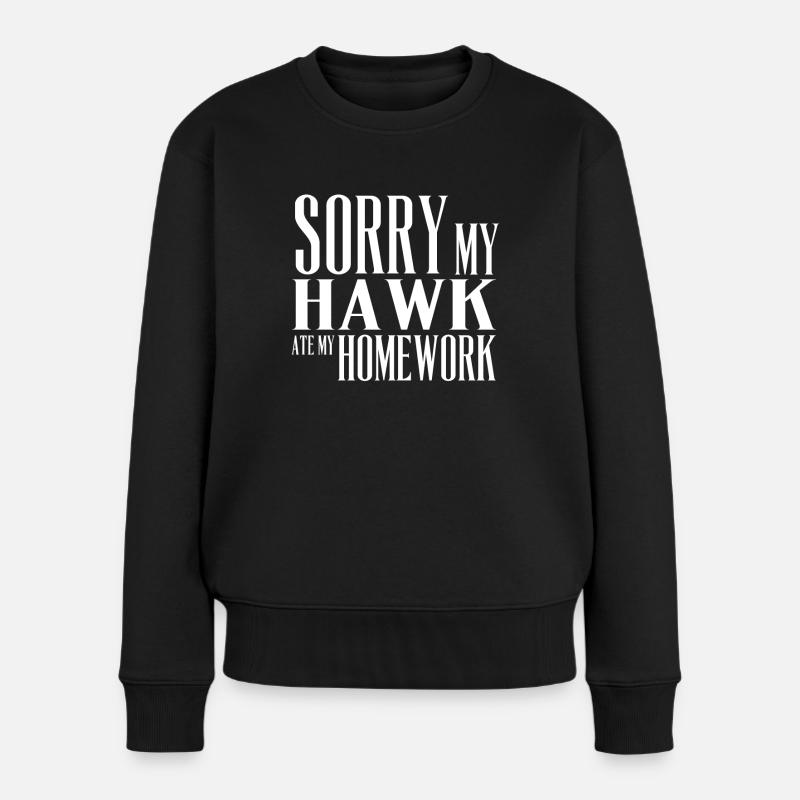 HAWK - Frauen Premium Bio Pullover - Schwarz